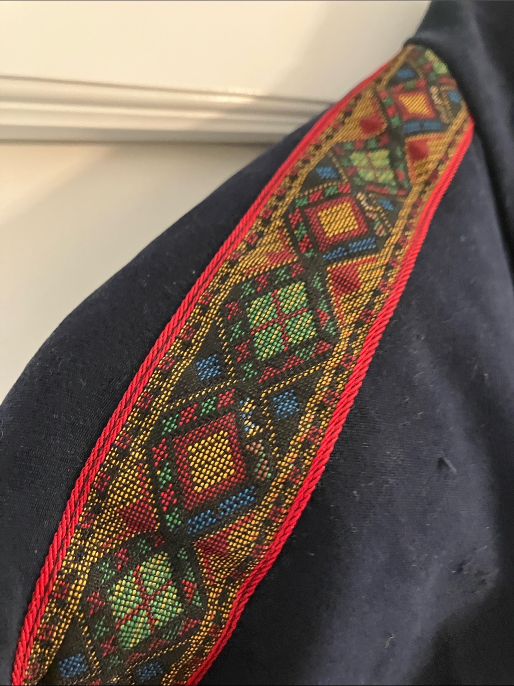 Howard Wolf Navy Embroidered Suede Bomber Jacket — image 6 of 8
